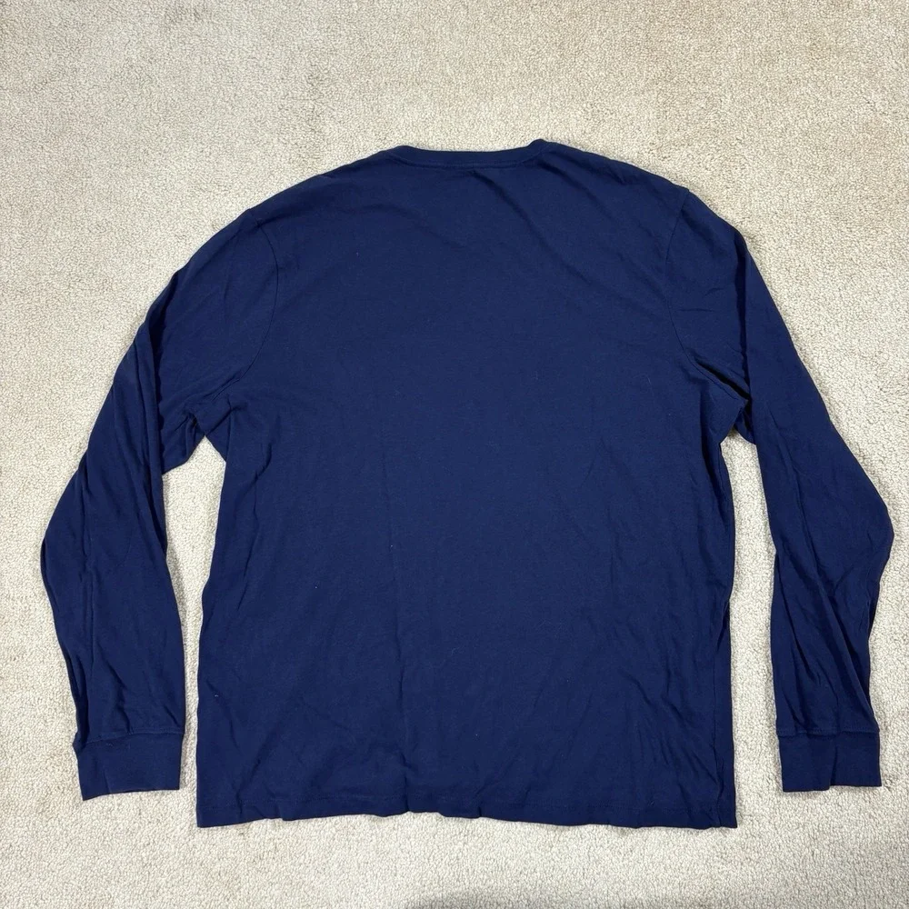 J.Crew Broken-In Long Sleeve Tee Blue Cotton Casual Basics XL Casual